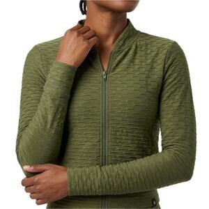 Booty by Brabants Olive Green Croco Cropped Zip Up Active Track Jacket sz S / M